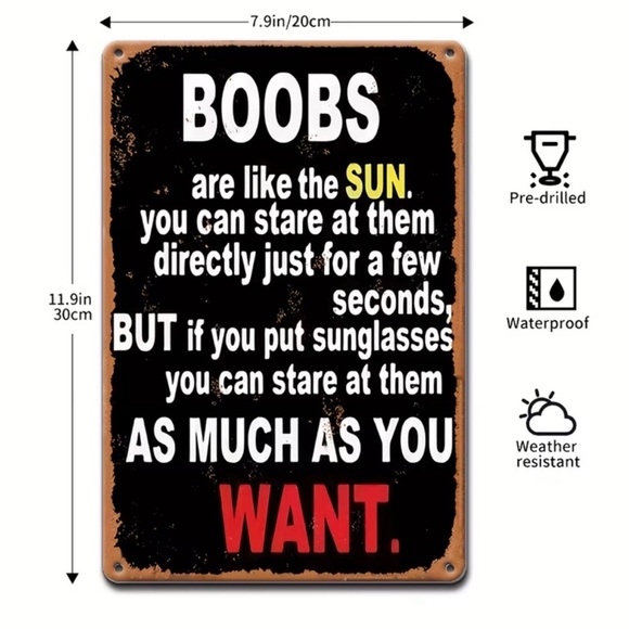 Humorous Metal Sign with Bold Text - Picture 2 of 2